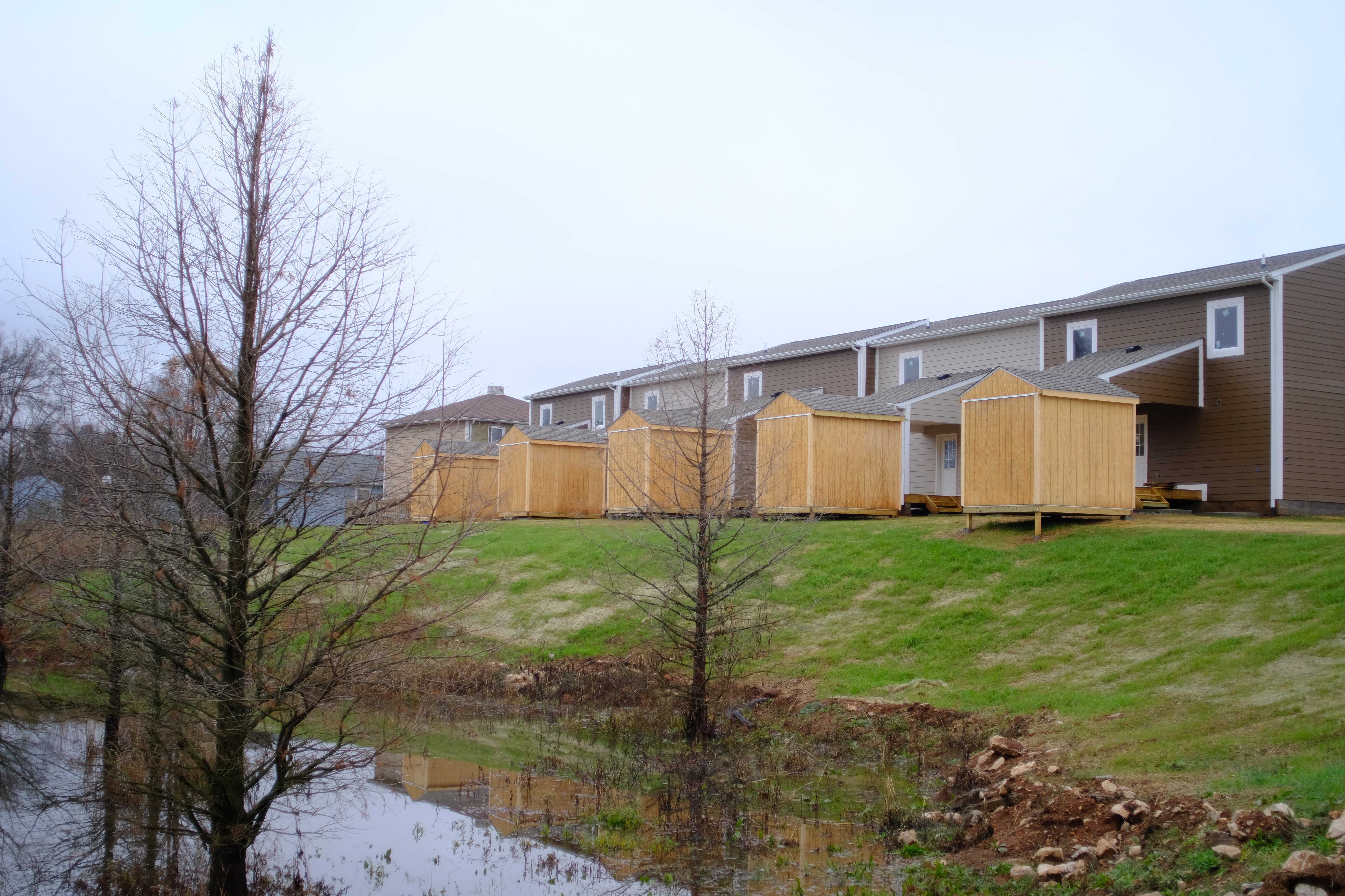 A view of the new Habitat houses from the back